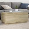 Masuta cafea Gossi, LED RGB, Stejar Sonoma, 90x50x40 cm, Lemn, Multifunctionala, Living/ Birou