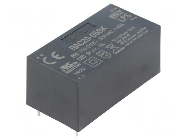 Convertor AC/DC 20W 5VDC RAC20-05SK