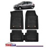 Covorase Auto TeamCar&reg; Tip Tavita Compatibile Renault Clio III Grandtour Break (2007-2014) Negru Material Rezistent, Cauciuc, Oem