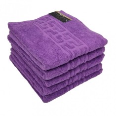 Set 5x Prosop de fata 50x90cm Model Asia Greek 480gr/mp 42522ET Mov JGR Bumbac foto
