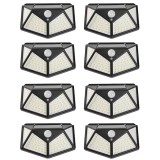 Set 8 lampi cu incarcare solara, cu senzori de amurg, miscare si lumina, 3 trepte de iluminare, 100 x LED, APF