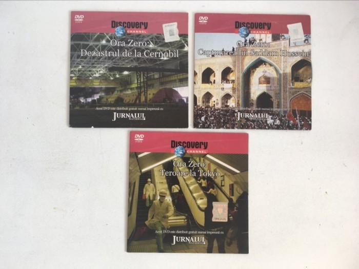 ** DD- Lot 3 DVD filme documentare Discovery Ora zero: Cernobil; Tokyo; Saddam
