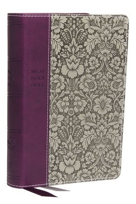 NKJV, Deluxe Reference Bible, Compact Large Print, Imitation Leather, Purple, Red Letter Edition, Comfort Print foto