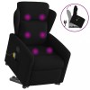 VidaXL Fotoliu rabatabil de masaj, cu ridicare, negru, material textil
