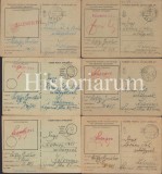 HST CP227 Lot 9 cărți poștale militare maghiare 1943 front diverse tabori posta, Circulata, Printata