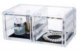 Cumpara ieftin Organizator pentru bijuterii Stakable, Compactor, 2 compartimente, transparent