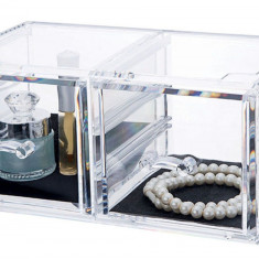 Organizator pentru bijuterii Stakable, Compactor, 2 compartimente, transparent