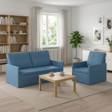 Cumpara ieftin Set de canapea 2 pcs albastru Tesatura din corduroy