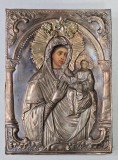 Maica Domnului cu Pruncul. Icoana Romaneasca cu ferecatura, Secol XIX