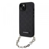 Husa pentru Apple iPhone 14, Karl Lagerfeld, Saffiano Monogram Chain, Neagra
