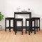 Gossi set mobilier de bar, 5 piese, negru, lemn masiv de pin