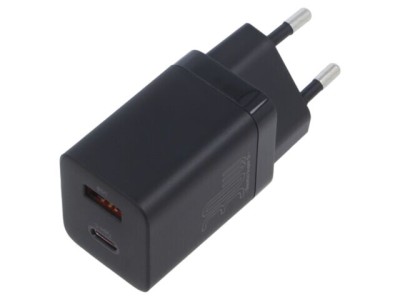 Alimentator BASEUS 30W 5-20V DC USB C și USB A negru plug-in foto