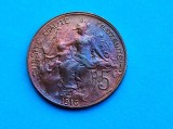 5 Centimes 1916 Franta-Calitate-patina curcubeu