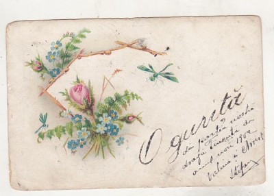 bnk cp Felicitare - 1902 - uzata - editura J Moscovitz Bucuresti foto