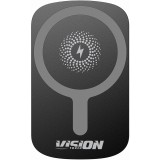 Suport auto magnetic Vision Touch cu incarcare wireless 15W, Qi, negru, VSAMW01N