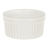 Bol Ceramic Termorezistent, Model Reliefat, Ecru, Diametru 11cm, &Icirc;nălțime 6cm, Capacitate 350ml, Oem