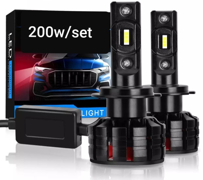 Set 2 leduri h7 EVO80 super-canbus,200w,20.000lm, 6000k ,12v