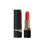 Stimulator clitoris MINA Glossy Lipstick Vibrator, &icirc;n formă de ruj, 10 funcții de vibrație, rezistent la apă IPX7, negru cu roșu