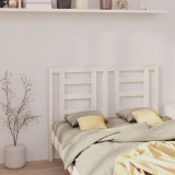 Tăblie de pat, alb, 141x4x100 cm, lemn masiv de pin, vidaXL