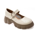 Pantofi GRYXX albi, 15002, din piele naturala lacuita