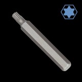 Bit hexagonal T40 din oțel S2 cu adaptor 10mm și lungime 75mm pentru lucrări profesionale