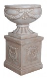 Jardiniera alb antichizat din rasini speciale YAC063