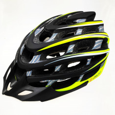 Casca biciclisti AVO-41, marime L (58-62 cm), culoare carbon/verde fluo PB Cod:U00532