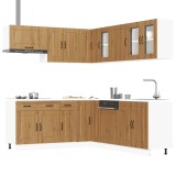 Set dulap de bucătărie 11 piese &bdquo;Kalmar&rdquo; stejar artizanal lemn