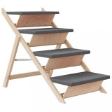 Cumpara ieftin Scara pentru caini, gri, 105x47 cm, lemn masiv de brad