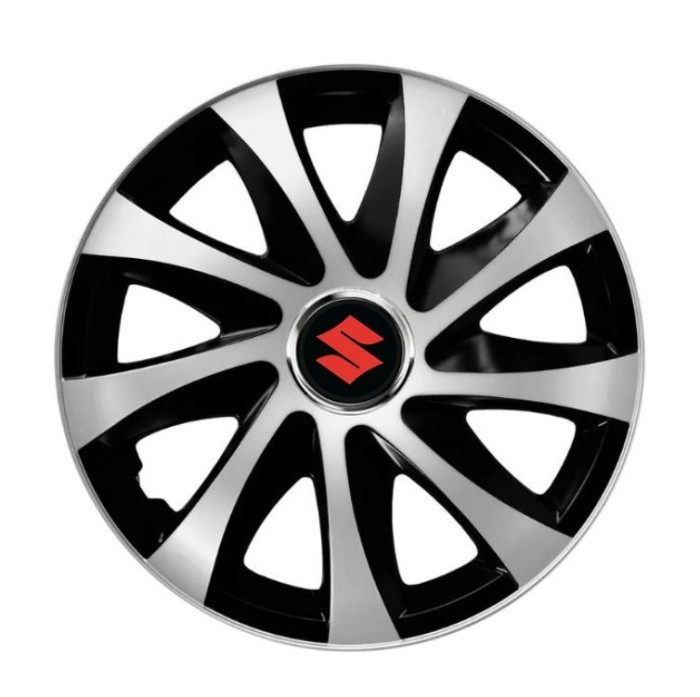 Set 4 capace roti Drift exrta Gri-Negru R15 pentru gama auto Suzuki