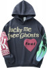 Z Lucky Me I See Ghosts Hoodie Hip Hop Hooded Gri XX-Large-3X-Large