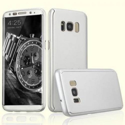 Husa protectie pentru Samsung Galaxy S8+ Argintiu Fullbody fata-spate folie de protectie gratis foto