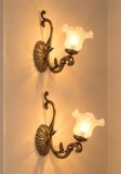Aplice de perete de epocă &icirc;n stil Art Nouveau realizate din bronz cu brațe curbate