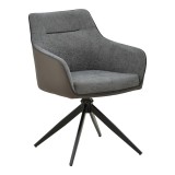 Cumpara ieftin Fotoliu rotativ Debra, Pako World, Textil, Gri, 64x60x83 cm