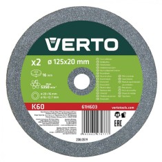 Discuri pentru polizor de banc - 125x16x12,7mm, max.5345 rpm., 2 buc , set 61H603