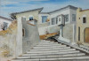 Dimitris Diacomidis (1911-1969)-Peisaj de pe insula Hydra (1969), pictor grec, Peisaje, Tempera, Realism
