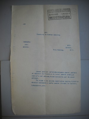 HOPCT DOCUMENT VECHI 396 MINISTERUL INDUSTRIEI COMERT EXTERIOR /BUCURESTI 1936 foto