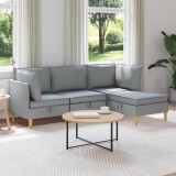 Cumpara ieftin Set de canapea modulara cu spatiu de stocare 4 buc. Gri deschis