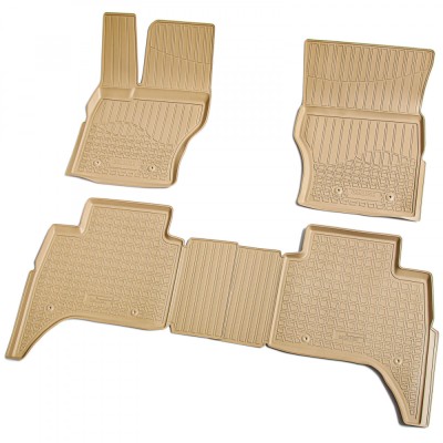 Set de 4 covorase bej cauciuc 3D stil tavita premium pentru Range Rover Sport II L494 din 2013 foto