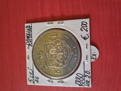 Moneda de colectie 5 lei anul 1880 [ Nr.20 ] foto