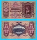 Ungaria (p#98) 100 Pengo 1930 aUNC+ 'Matei Corvin' serie: E649 005088; (ROG CITITI DETALIILE!)