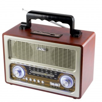 Radio portabil Sal RRT 3B, FM/AM/SW, 6W, analog, design retro, acumulator sau baterii, Bluetooth, USB, microSD foto