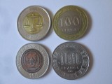 Lot 4 monede din diferite țări:Etiopia,Kazakhstan,Rwanda,Gabon 100 Francs 1975, Africa, Cupru-Nichel