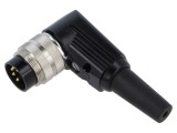 Conector M16 mufă tată pentru lipire pe cablu, PIN 5, 5A, 60V, IP40