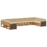vidaXL Seturi de canapele cu pernă 10 pcs Lemn Solid de Acacia 3383891