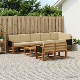 Cumpara ieftin Set de canapele de exterior 9 buc. 8-Locuri Natural si Bej