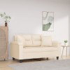 VidaXL Canapea cu 2 locuri, cu perne, bej, 120 cm, microfibră 3200970