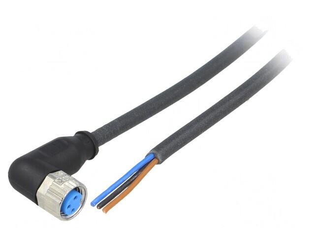 Cablu M8 3-PIN 2m unghi 60VAC 4A IP67