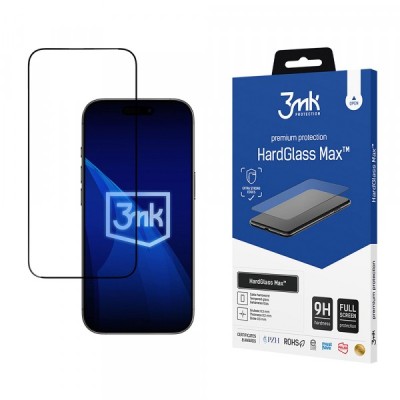 Folie de protectie Ecran 3MK HardGlass Max pentru Apple iPhone 17 Air, Sticla Securizata, Full Glue, Neagra foto