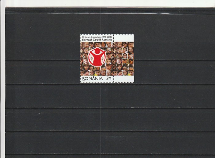 ROMANIA 2010 LP 1867 20 DE ANI ACTIVITATE SALVATI COPII SERIE MNH NESTAMPILATA